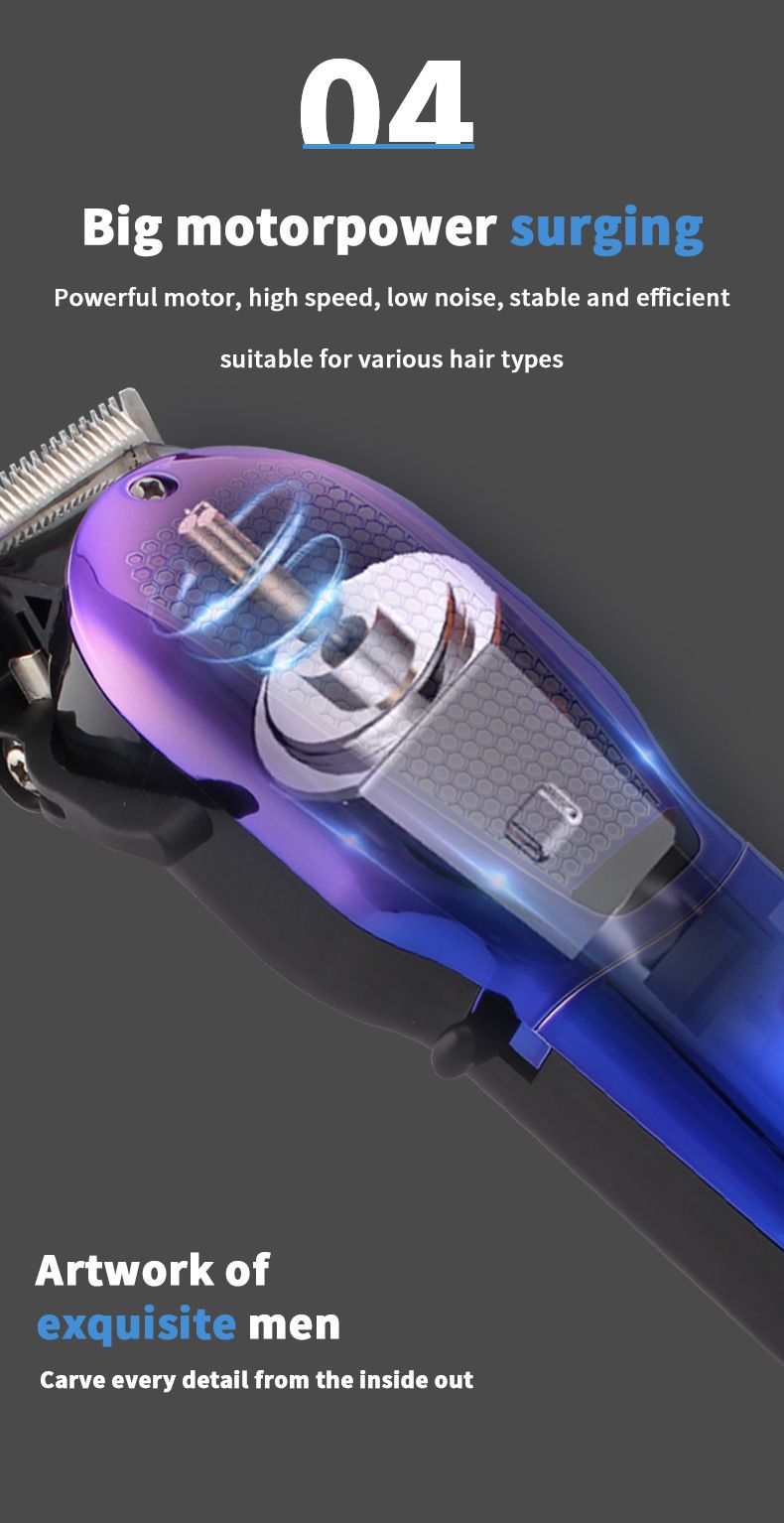 Hair Trimmer Metal Professional Electric Hair Clippers Men's Shaving Clippers Oil Head Home Electric Hair Clipper Battery_voghion.com