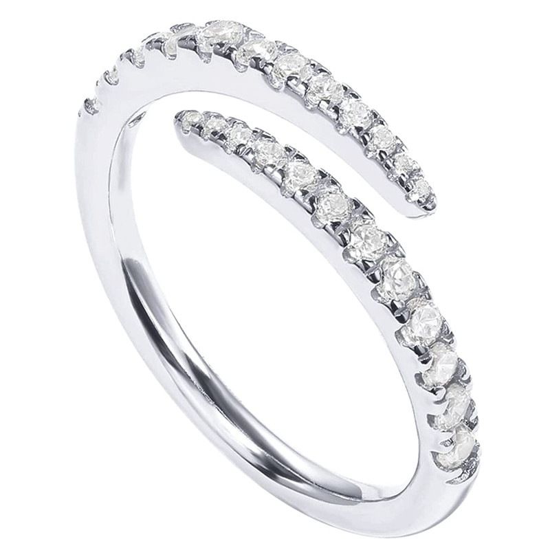Cao Shis minimalistischer Zirkonia-Ring für Damen mit verstellbarer Öffnung, modischer Ring für den Alltag, beliebter Stil_voghion.com