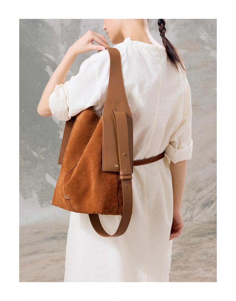 Songmont Mountain Pine Wildleder Tote Unterarmtasche Lazy Commuter Single Shoulder Crossbody_voghion.com