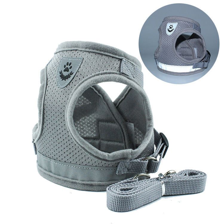 Katzengeschirr Weste Gehleine Leine Für Welpen Hundehalsband Polyester Verstellbares Hundegeschirr Aus Mesh Für Kleine Mittelgroße Haustierzubehör_voghion.com