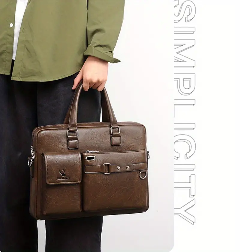 Sac à main d'affaires de luxe léger sac à bandoulière pour ordinateur de voyage d'affaires de grande capacité pour hommes sac à bandoulière en cuir imperméable pour hommes_voghion.com