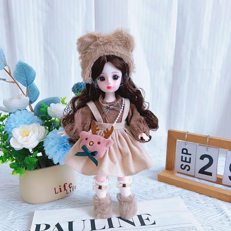 Muñeca de 30 cm de alto valor, conjunto completo, bebé desnudo, 6 puntos, BJD, ropa de bebé, casa de juegos para niña, regalo de cumpleaños para niños._voghion.com