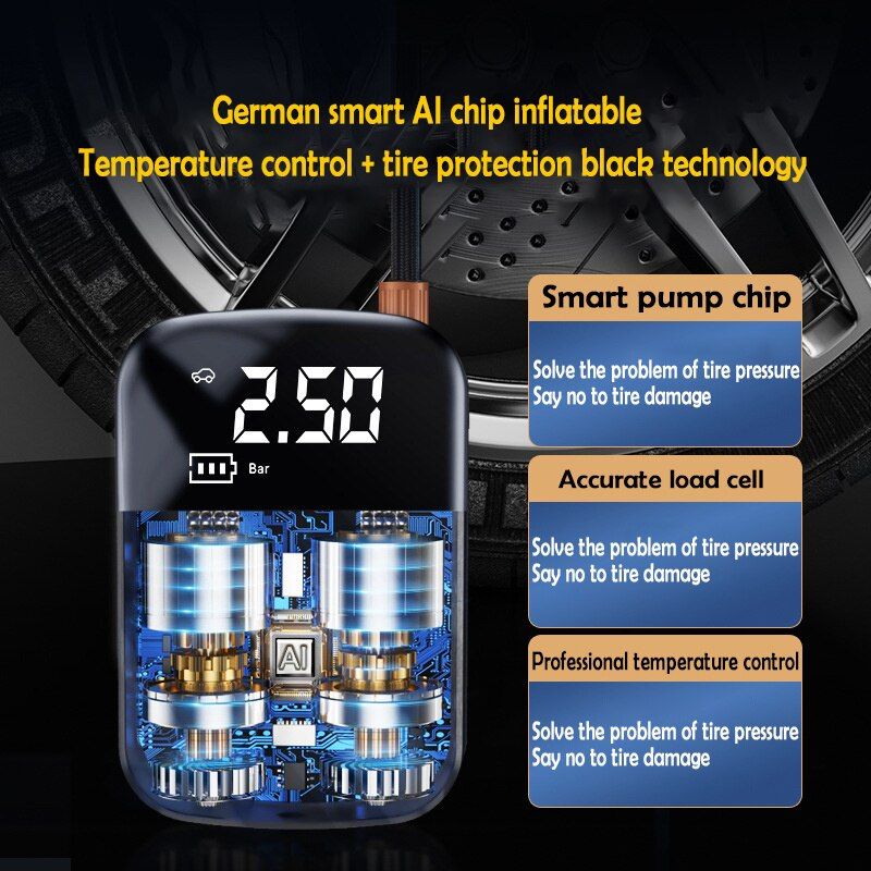 Car Tire Inflator Mini Air Compressor 12V 150PSI Portable Electric Air Pump For Motorcycle Bicycle Tire Air Filling Pum_voghion.com