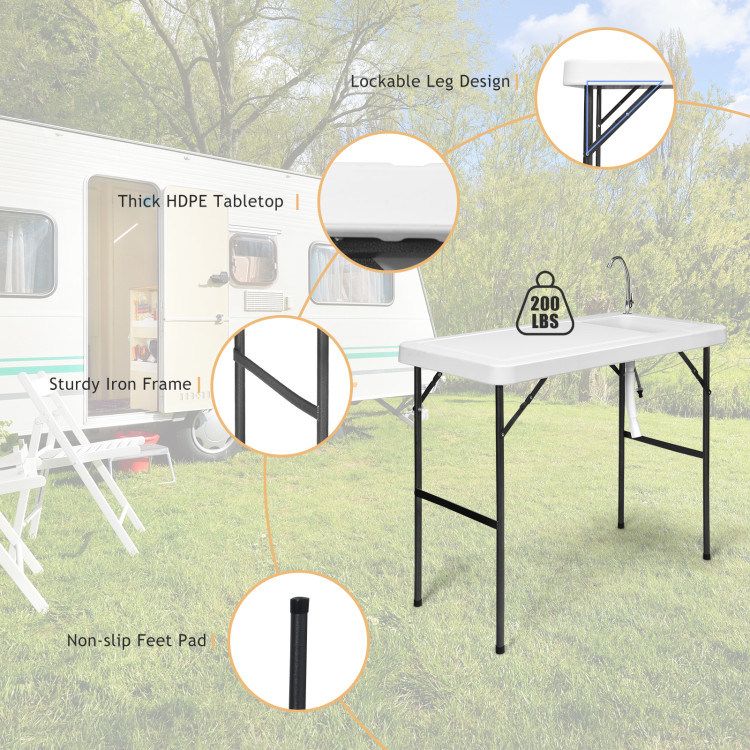 Folding Portable Fish Cleaning Cutting Table_voghion.com