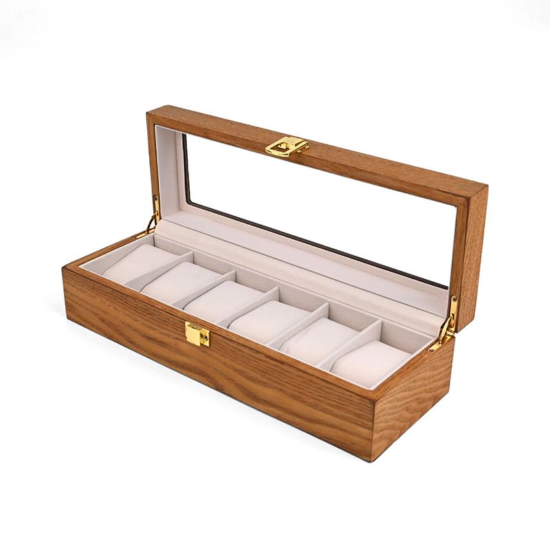 Home Storage Nuovo Spot Legno Palissandro 6 Griglia Orologio Scatola Portaoggetti Gioielli 6 Posizione Noce Anello Scatola Portaoggetti_voghion.com