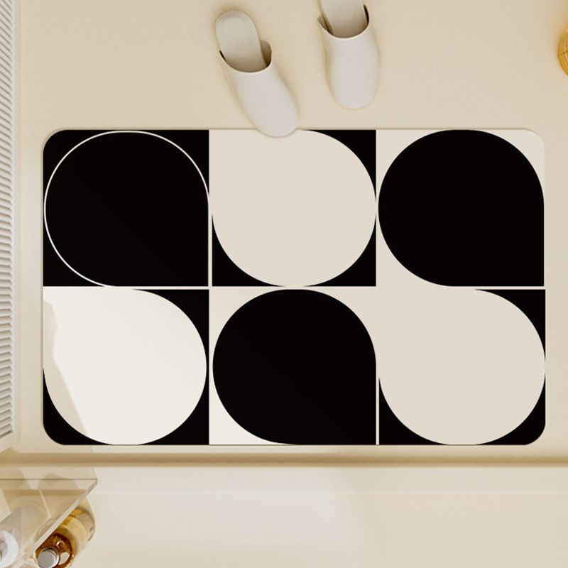 French Minimalist Cartoon Diatomite Bath Mat - Super Absorbent, Quick-Dry For Bathroom, Kitchen & Entryway_voghion.com