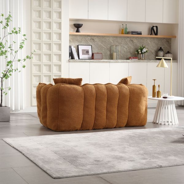 Soft Beanbag Chair With High Resilience Foam Core For Two People. The Comfortable Square Recliner Sofa Is Ideal For Family Members And Friends Engag_voghion.com