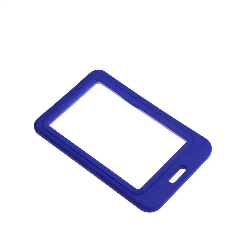 Porta badge da lavoro portatile multicolore con protezione trasparente in plastica rigida verticale bifacciale 250509_voghion.com