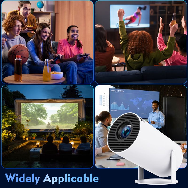 HY300Pro Projector, 1080P Full HD Supported Home Theater Projector With Allwinner H713 Chip, Mini Portable Outdoor Movie Projector For Bedroom Wall St_voghion.com