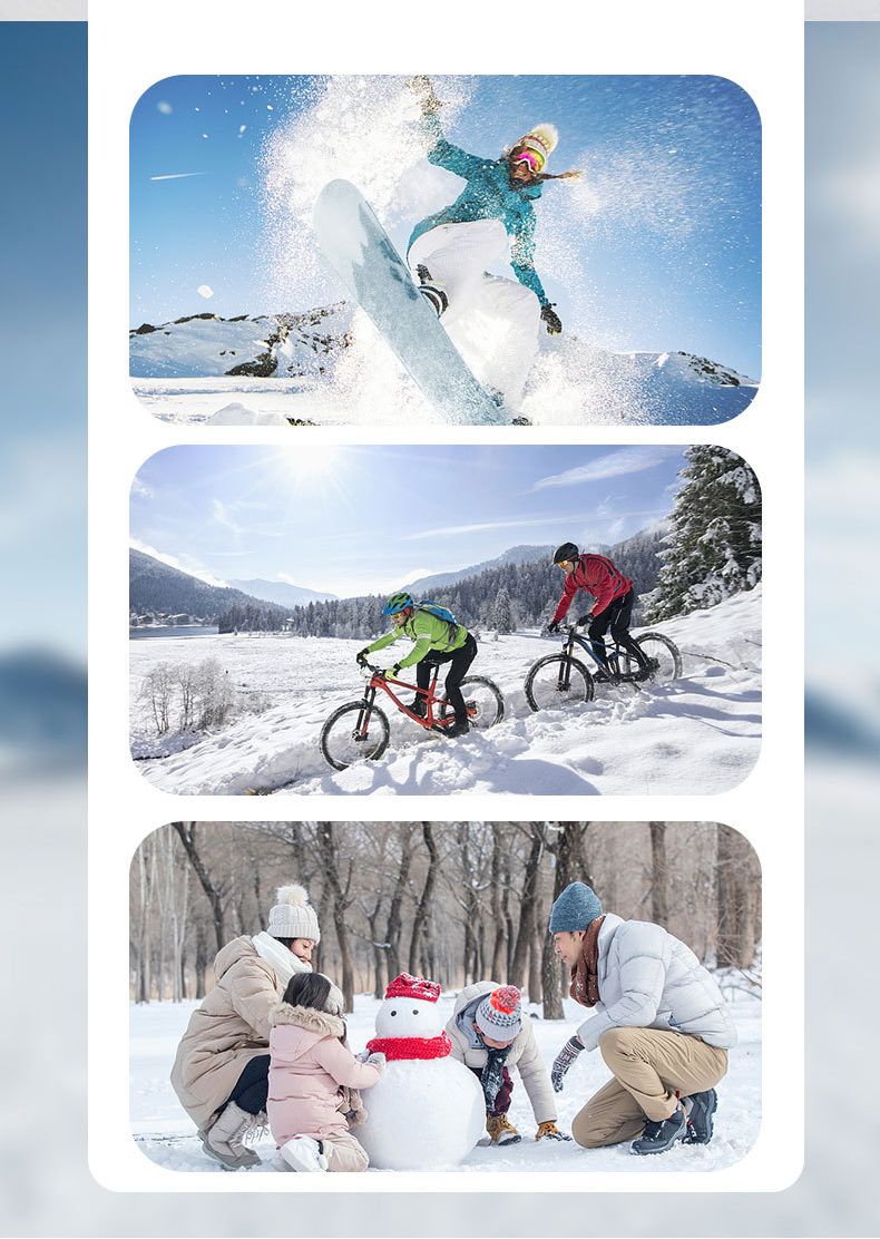Luvas femininas de esqui de inverno com lã grossa, antiderrapante, resistente à água, touchscreen, para ciclismo elétrico, snowboard, quentes_voghion.com