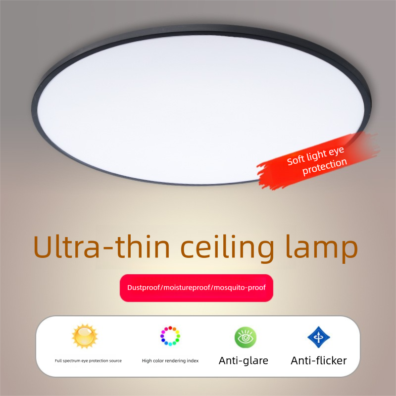 Lampada da soffitto a LED a tripla protezione, ultrasottile, rotonda, a prova di umidità, per cucina, bagno, balcone, studio, camera da letto, corridoio, corridoio_voghion.com