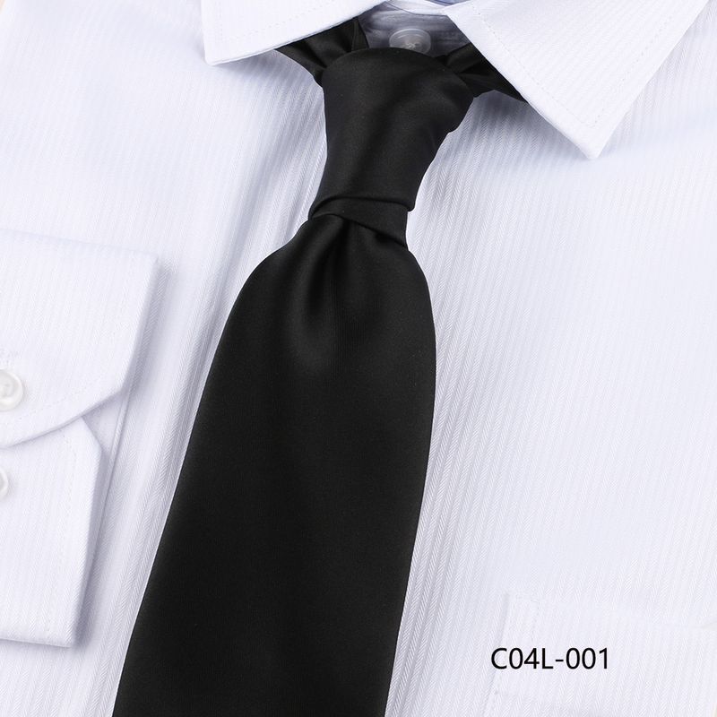 Cravate de costume décontractée pour homme, 7 cm, tricotée à la main, couleur unie, noire, accessoire de costume_voghion.com