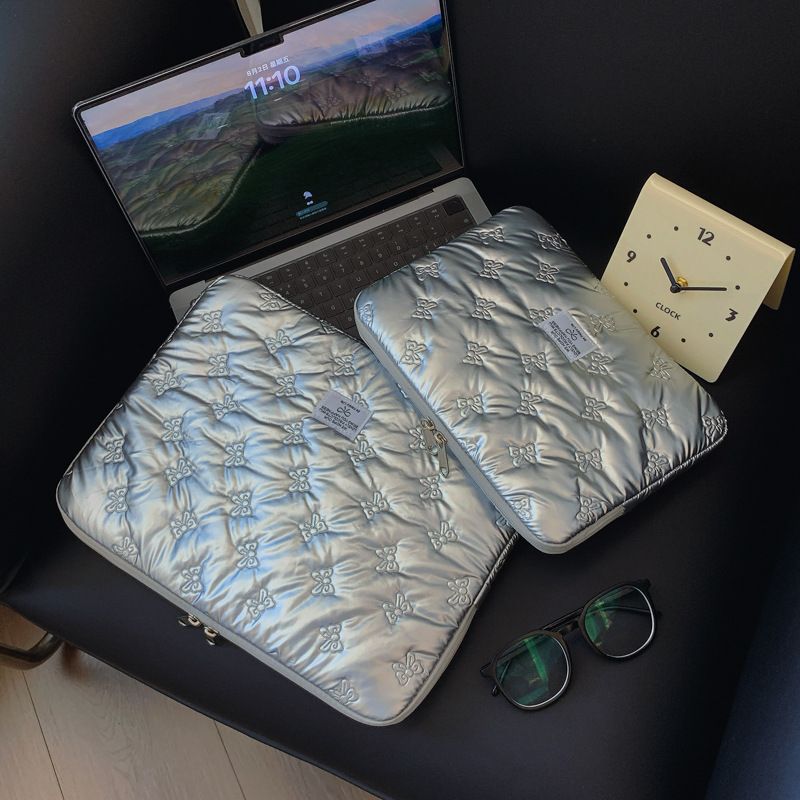 Korean Bowknot New Inner Tablet IPad Storage 13inch 14inch Soft Girl Universal Laptop Bag_voghion.com