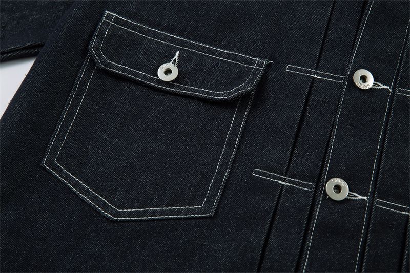 Men's Distressed Denim Jacket With Contrast Stitching - Oversized Streetwear Style For Spring & Fall - Lightweight Cotton Casual Coat (Blue)_voghion.com