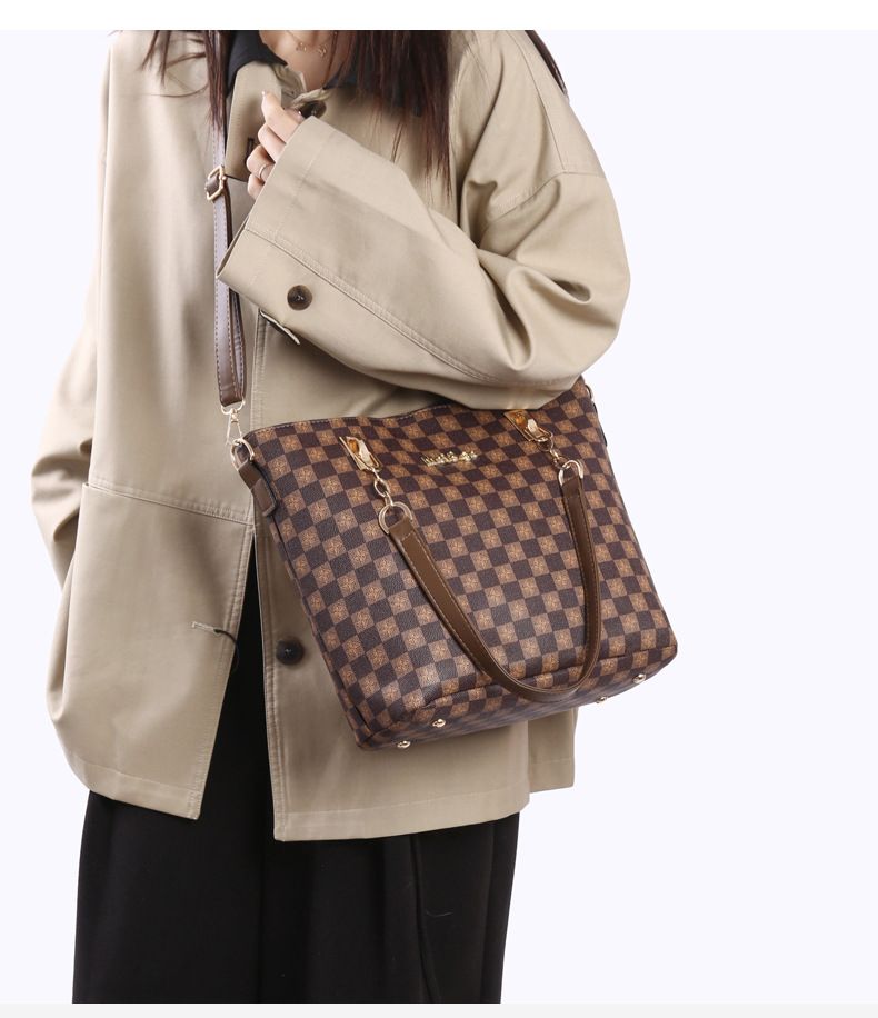 Borse da donna, borsa da donna retrò, nuova moda, borsa a quadri per mamma e bambino, grande capacità, semplice, da portare a mano, a tracolla_voghion.com