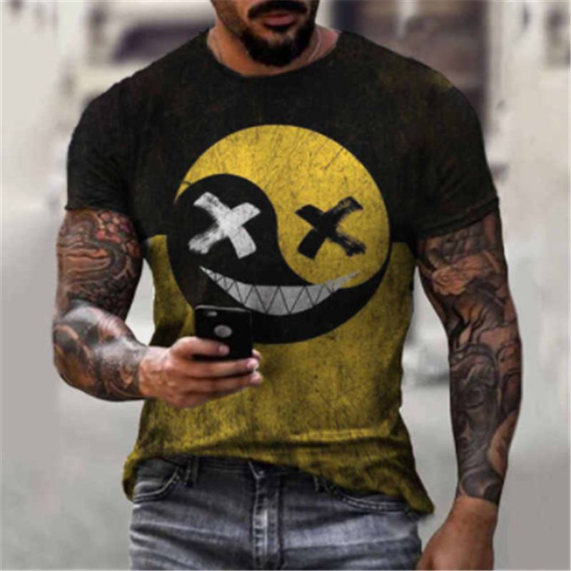 Sommer Neues lustiges trendiges kreatives kurzärmeliges T-Shirt für Männer_voghion.com