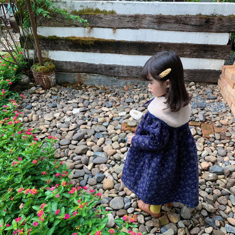Robe pour enfants, édition coréenne, petites fleurs fragmentées, avec robes en coton pour filles, automne/hiver 2023_voghion.com