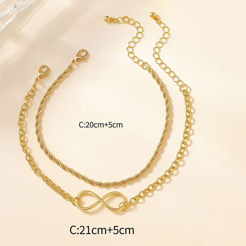 Square Chain Figure-8 Light Luxury Niche Design Minimalist Style High-End Anklet_voghion.com