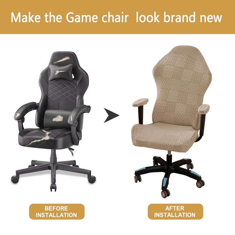 Coprisedia da gioco Jacquard - Coprisedia in poliestere elasticizzato per sedie da corsa e da ufficio, design moderno antipolvere_voghion.com