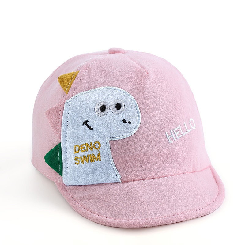 Gorra de béisbol de algodón suave con diseño de dinosaurio para bebé, ideal para exteriores, para verano y niñas._voghion.com