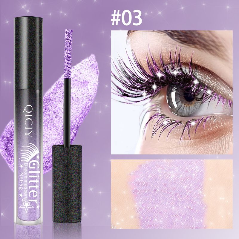 QICIY+6 colors of shiny eyelashes, waterproof, not easy to smudge, long lasting, thick, curled and fixed eyelashes_voghion.com