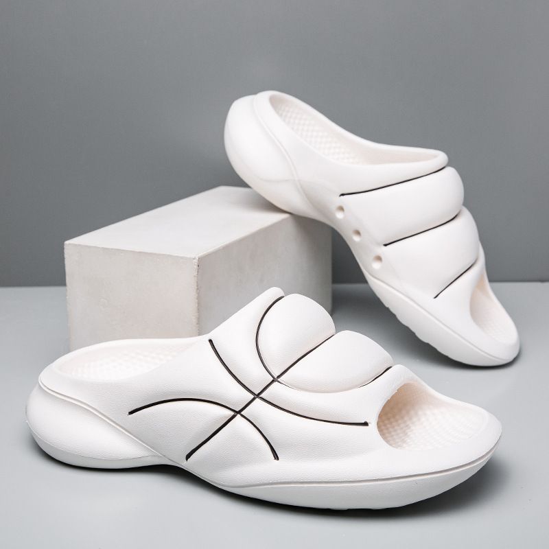 Pantofole da basket con suola spessa e morbida, antiscivolo, per uomo e donna, con un tocco dritto._voghion.com