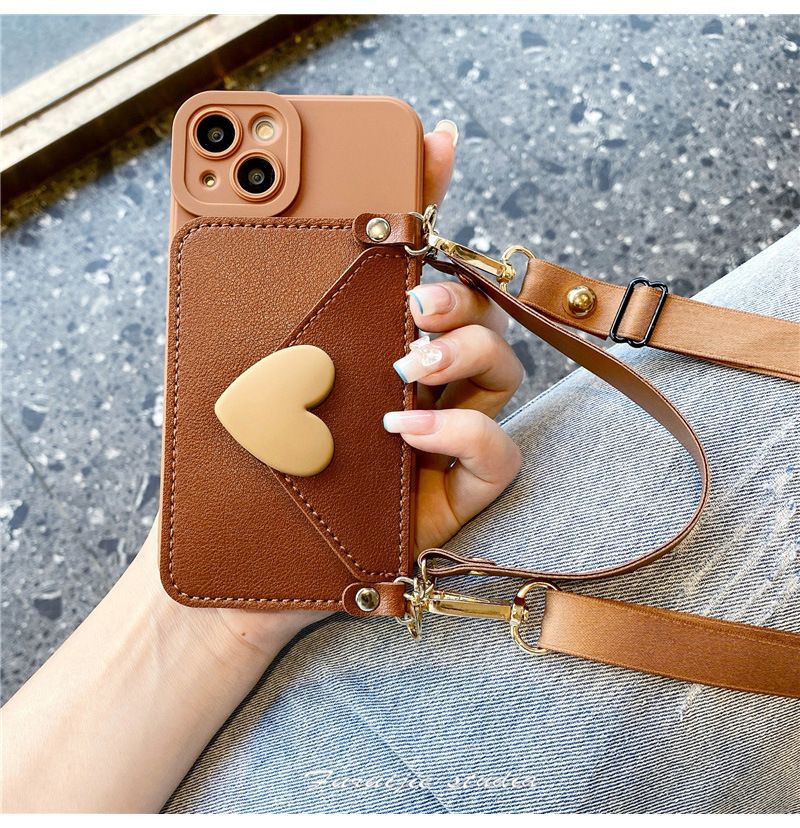 Porta-moedas cor de café com leite, ideal para capa de celular 15promax, transversal 13, alça feminina XS 16p, silicone 11 8p_voghion.com