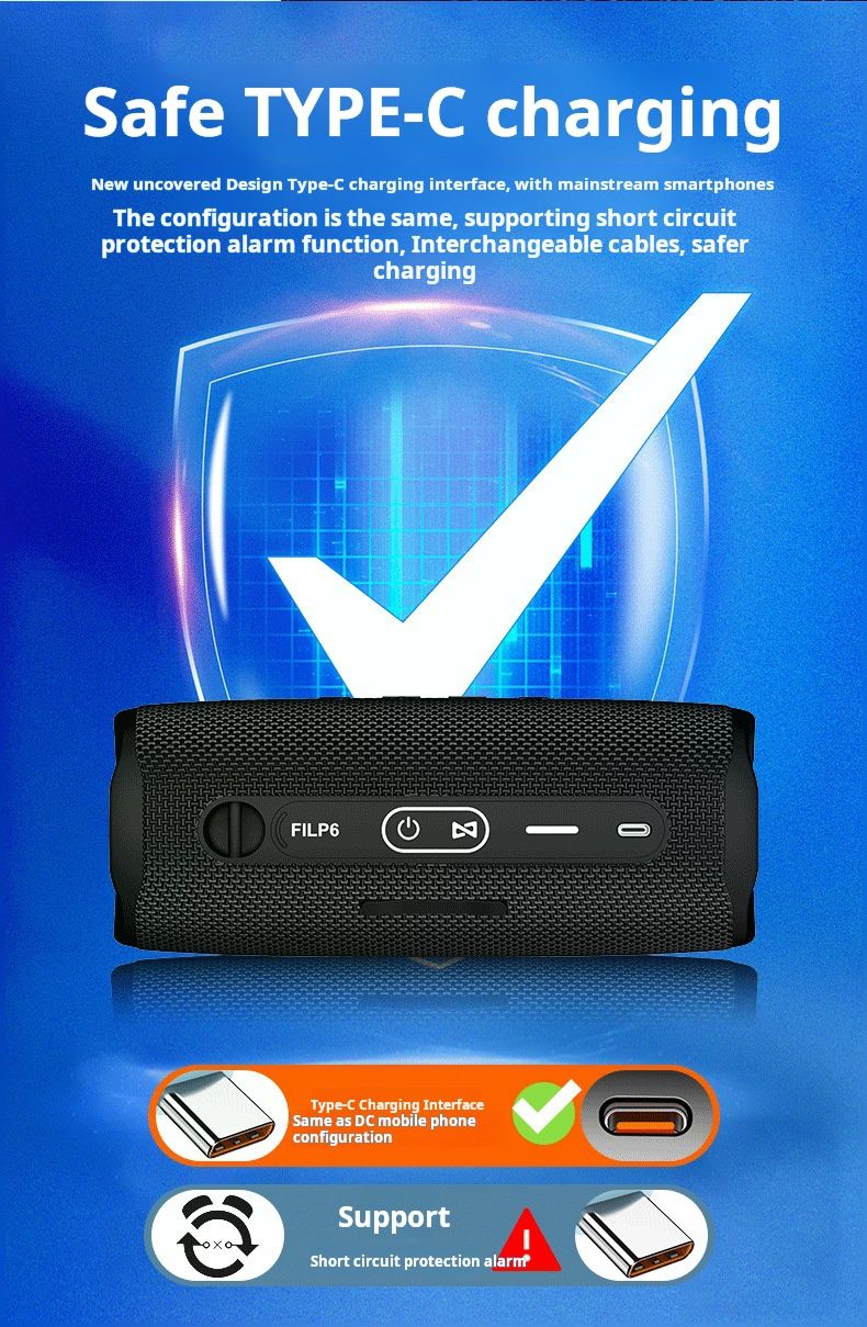 Flip6 Outdoor Waterproof Can Tf Card Slot Wireless Mini Portable Party Subwoofer Bluetooth Speaker_voghion.com