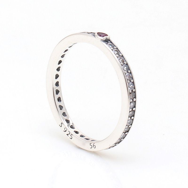 Anello da donna placcato in argento con cuore, alla moda e di lusso, a forma di cuore con diamanti, anello rosso rosa, regalo di San Valentino per le amiche._voghion.com