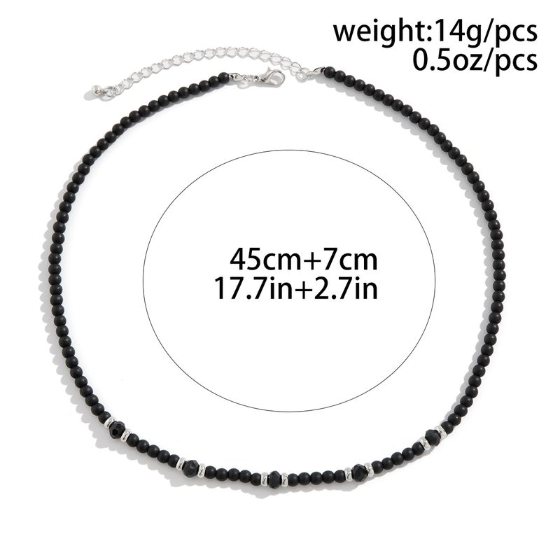 PuRui Hiphop Akryl Kristallpärlor Strand Halsband för Herr Svart Chokerkrage Enkla Smycken På Halsen Pojkefest_voghion.com