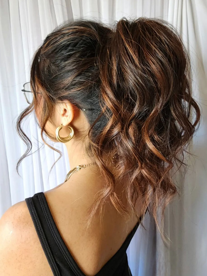 Artiglio per estensione coda di cavallo Clip per mascella riccia ondulata corta e spessa in coda di cavallo Capelli finti Parrucchino sintetico dall'aspetto morbido e naturale_voghion.com