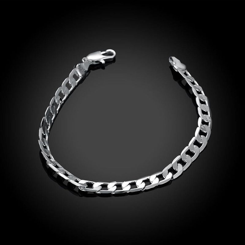 Catena cubana laterale placcata in argento da 4 mm, 6 mm e 8 mm di Shenzhen Jewelry_voghion.com