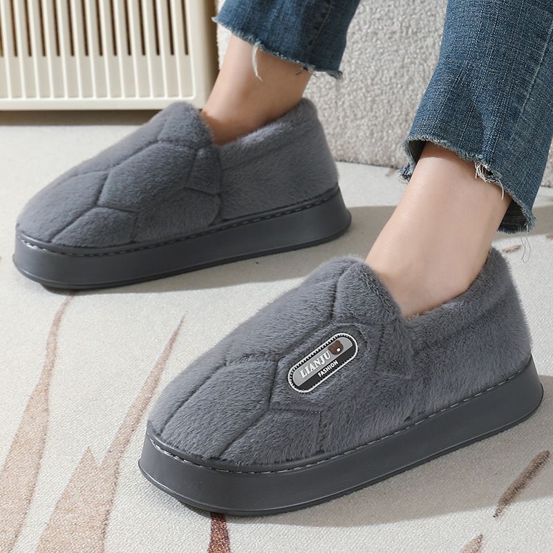 Herren-Hausschuhe mit Fleecefutter – gemütliche Winter-Hausschuhe für drinnen und draußen mit rutschfester EVA-Sohle (Grau/Beige, Größen 40-51)_voghion.com