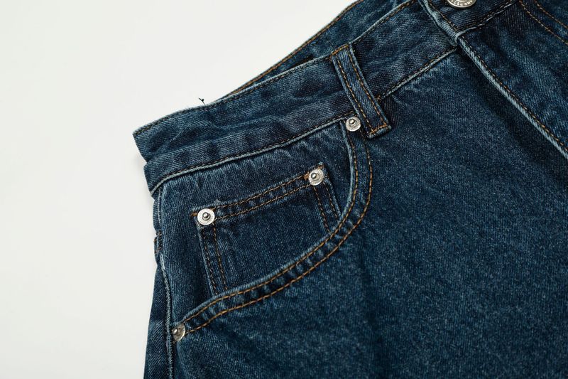 G6875 American Trendy Neutral Street Retro Nostalgic Blue Design Loose Men's Washed Scimitar Jeans_voghion.com