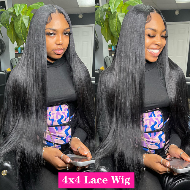 250 Density Straight Short Bob Human Hair Wigs Front Wig HD Transparent Brazilian Human Hair Wigs For Women 4x4 Lace Closure Wig_voghion.com