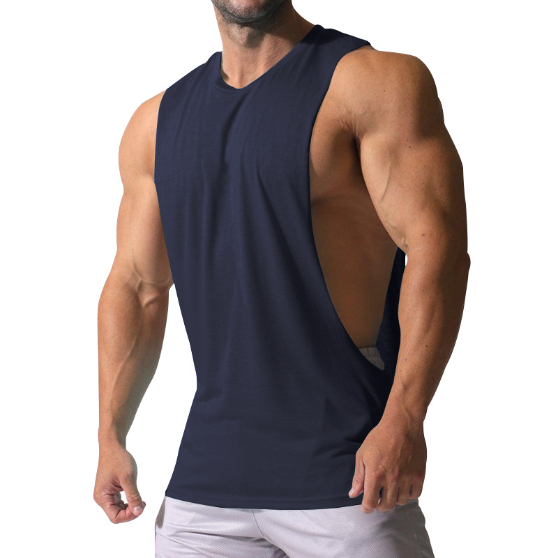 Men's Clothing New Men's Vest Muscular Men's Sports And Leisure Solid Color Men's Sleeveless Vest T Shirt_voghion.com