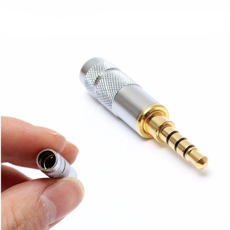 Câble de réparation pour casque stéréo 3,5 mm 4 pôles plaqué or, connecteur jack audio pour casque, soudure_voghion.com