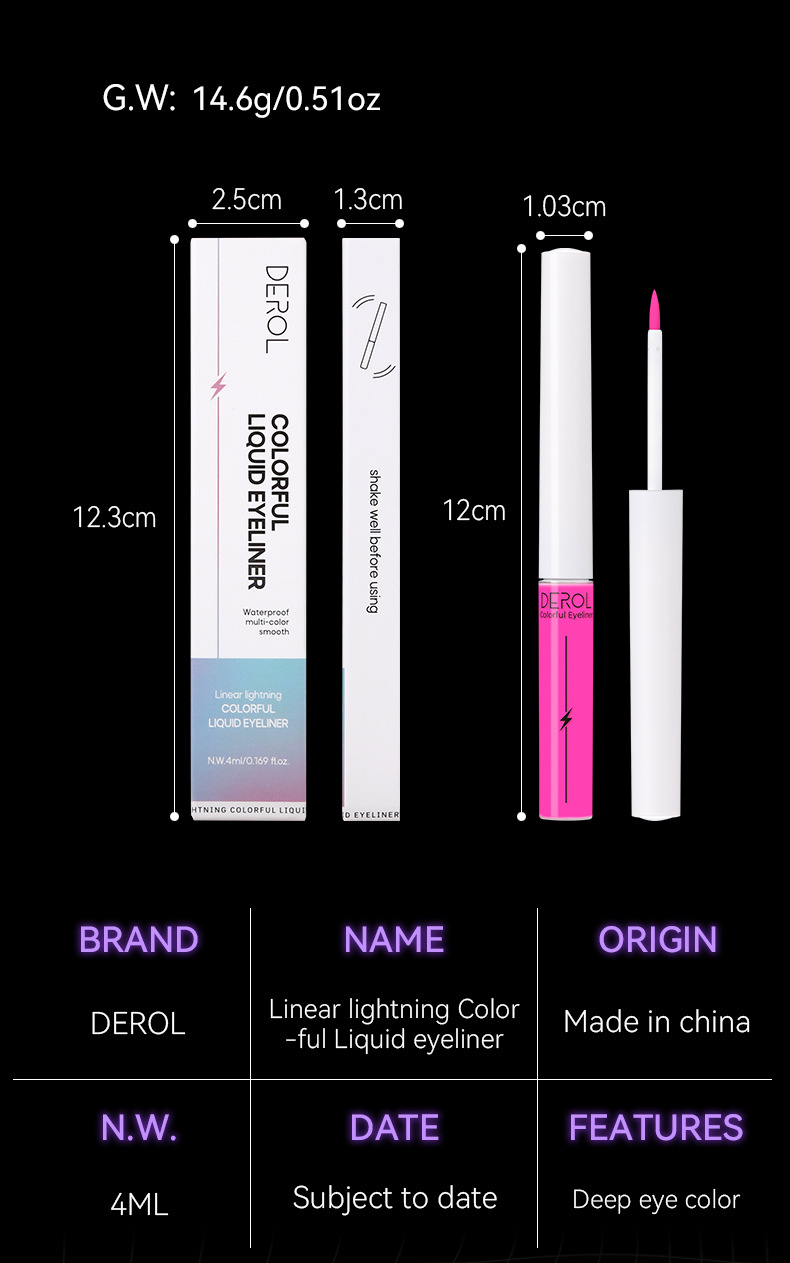 Bunter Eyeliner-Stift, Augen-Make-up, leuchtendes UV-Licht, Neon-Weiß, Grün, wasserdicht, flüssige Farbe, Eyeliner-Stift, Cil_voghion.com
