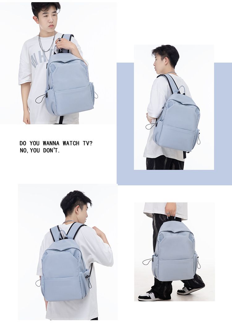 Neue koreanische Version Vielseitige Schultasche Herren Einfarbiger Rucksack Damen High School Rucksack College Student Computertasche Advanced Sense_voghion.com