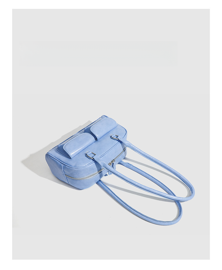 Versione coreana dei modelli estivi Ms. 2025 della nuova borsa a tracolla grande e capiente in pelle cerata con olio sotto le ascelle, alla moda e versatile._voghion.com