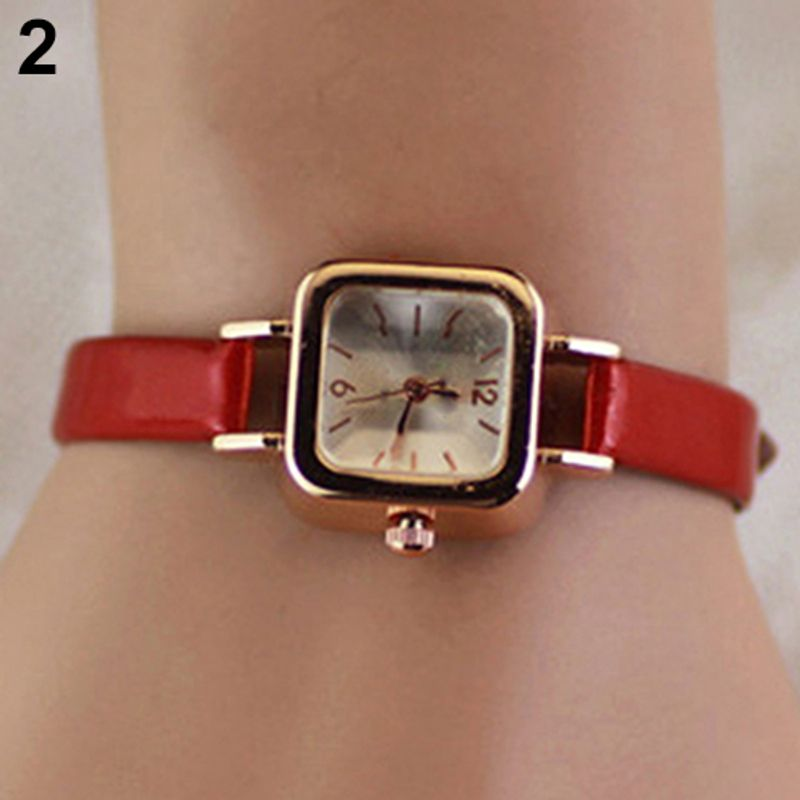 Yamaler, orologio da polso al quarzo analogico con quadrante quadrato, cinturino in ecopelle sottile da donna, regalo_voghion.com