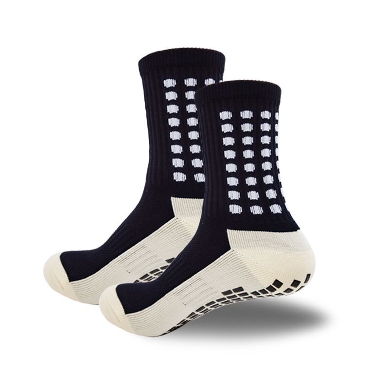 Calzini da donna, calzini da calcio, colla antiscivolo, tubo centrale, spessi, fondo in asciugamano, calzini lunghi a righe, calzini da allenamento e da corsa_voghion.com