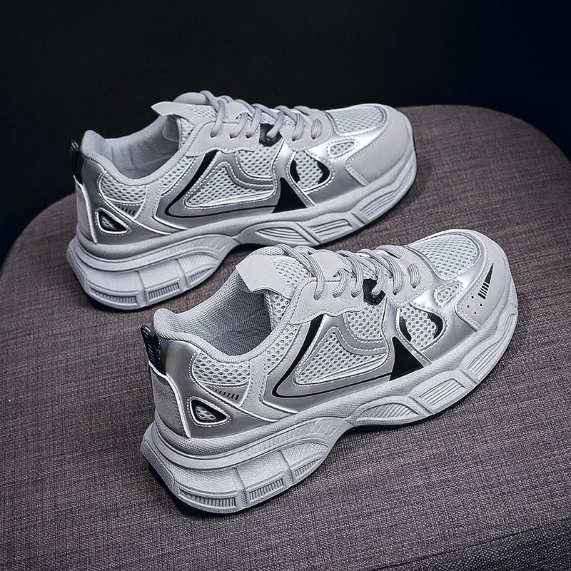 's Dad Sneakers 2025 New Spring Breathable Mesh Sports Korean Style Versatile Thick-Soled Casual Running Shoes For_voghion.com
