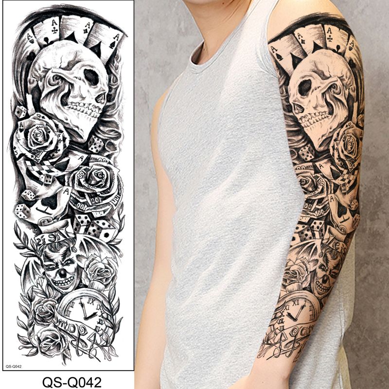 Autocollant de tatouage de bras de fleur entière unisexe en option_voghion.com
