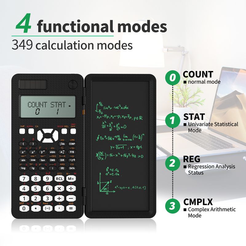 Scientific Calculator With Writing Tablet 991MS 349 Functions Engineering Financial Calculator For School Students Office 2022_voghion.com