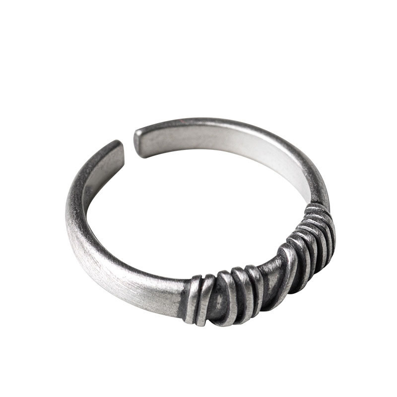 Beliebte Linien Geometrie Für Männer Schmuck Trendy Sterling Silber Ring Männlichen Zeigefinger Zubehör Einstellbar_voghion.com
