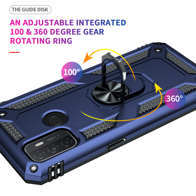 Til OPPO A32 A53 A53S 2020 etui Luksus Armor Magentic Silikone telefontaske til OPPO A15 A15S A35 Bilholder Ringetui_voghion.com