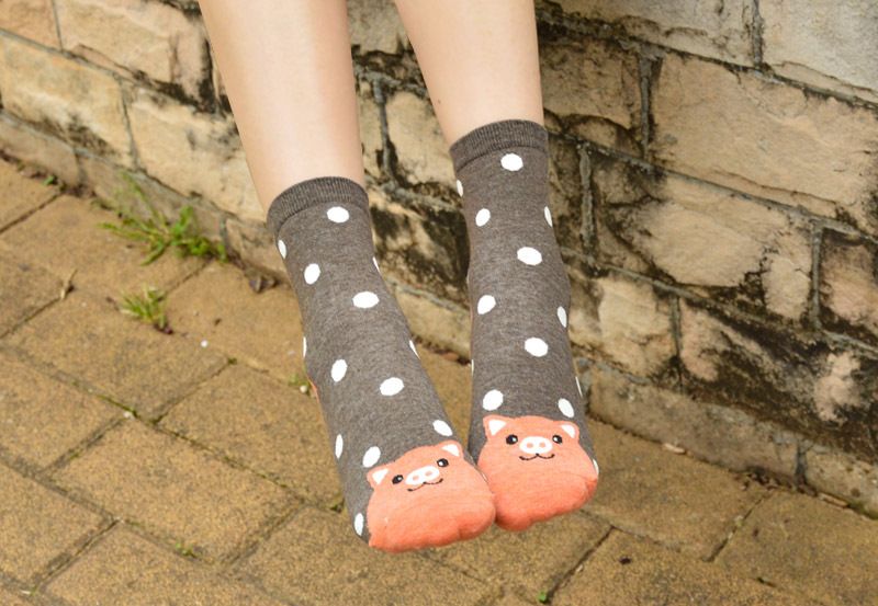 Calzini da donna Calzini per cani e animali Calzini in cotone da donna a pois carini Calzini in cotone da donna_voghion.com