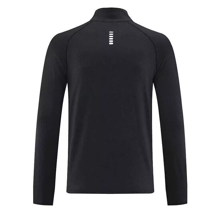 Men's Clothing Quick-Drying Clothes Long Sleeve Half Zip Training Suit Marathon Running Fitness Sports Tops_voghion.com