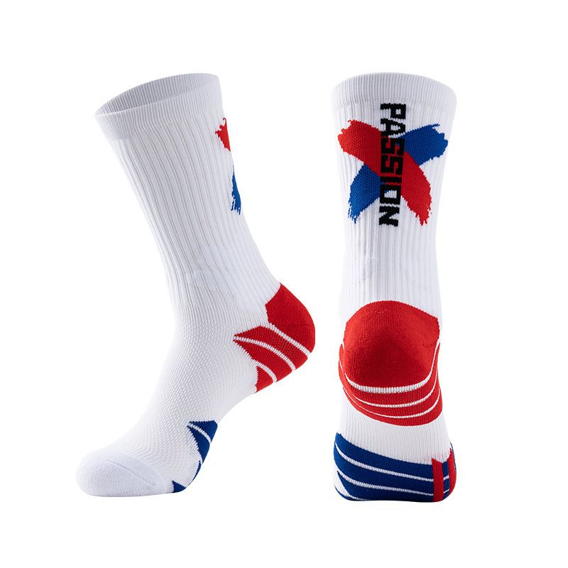 Calzini da basket per allenamento pratico, a righe, spessi e freschi, con fondo in asciugamano, antiscivolo, resistenti all'usura_voghion.com